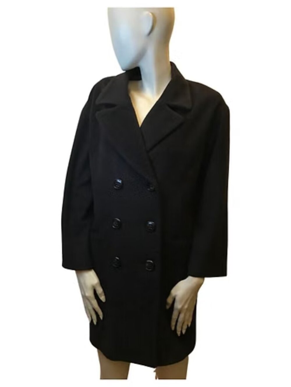 Pablo by Gerard Darel Black Wool Blend Tailored Coat